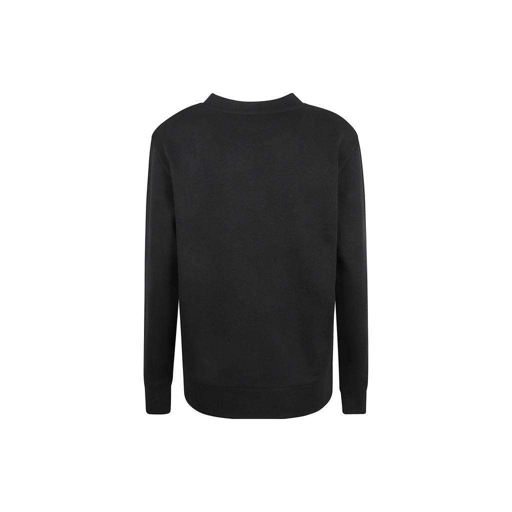 Moncler Crystal Rhinestone Pattern Round Neck Loose Sweatshirt Women sweatshirt Black I20938G00053899TR999