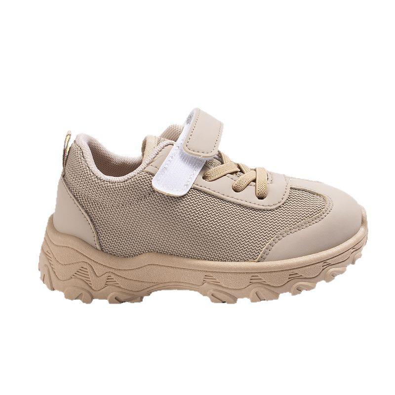 Spring Mesh Boys' Mid-Large Thick Sole Casual Velcro Sports Running Shoes