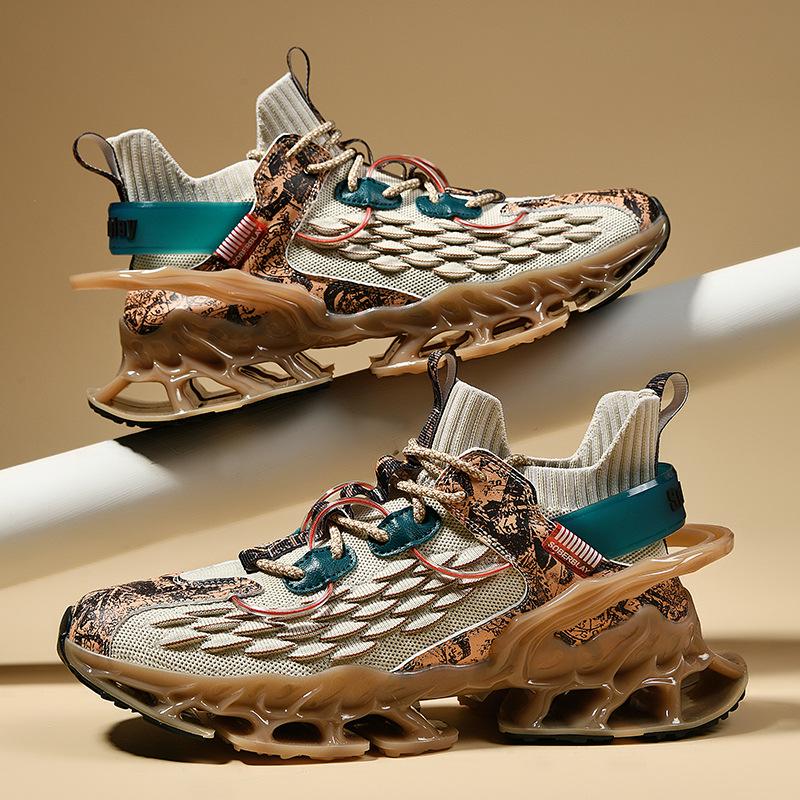 Men's Tech-Inspired Shock-Absorbing Razor Sneakers