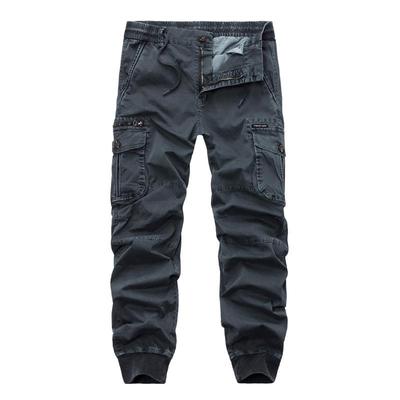 Men's Spring and Fall Personalized Casual Multi-Pocket Trousers Youth Mid Waist Street Workwear Pants