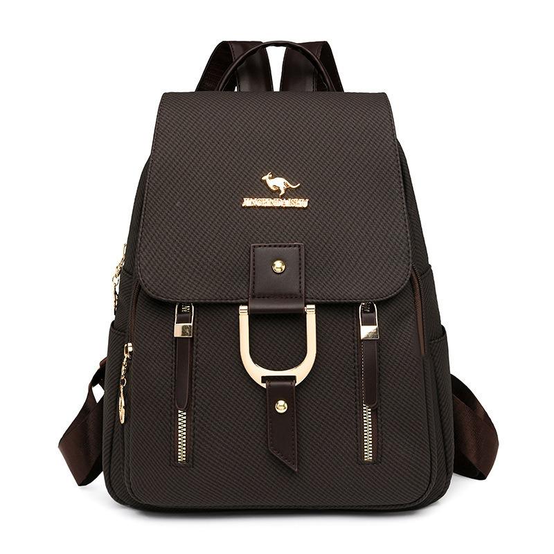 Fashionable Soft Leather Large-capacity Travel Backpack, Dual-purpose Single-shoulder Schoolbag Casually