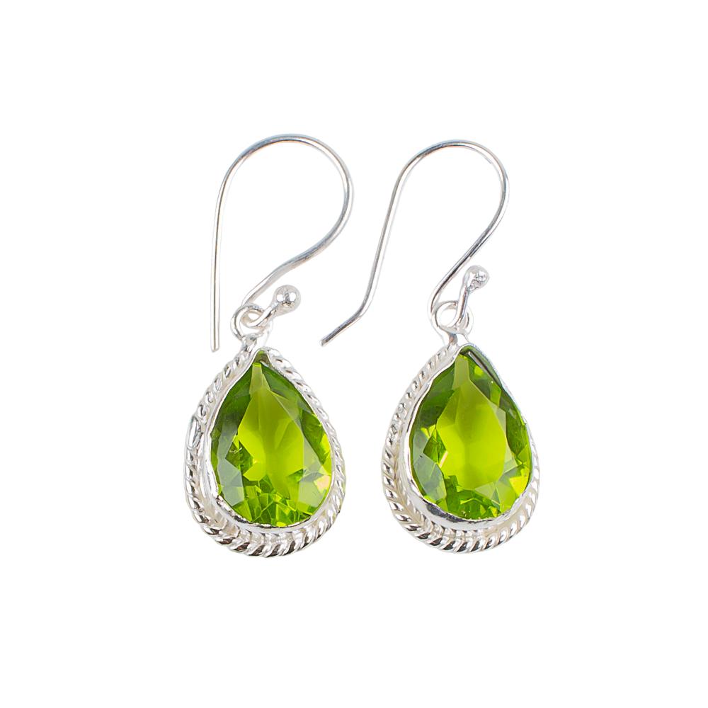 Peridot Gemstone 925 Sterling Silver Jewelry Handmade Drop/Dangle Earrings 1.40" EE-9-1