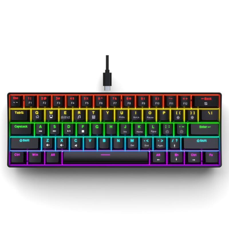 

Y-FRUITFUL K33 61-Key Wired RGB Mechanical Gaming Keyboard