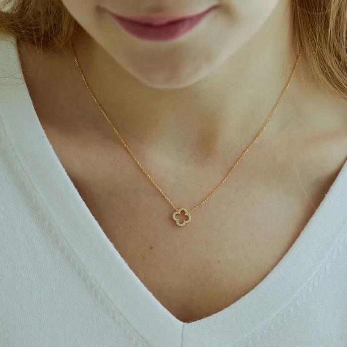 Clover Pendant Cubic Necklace (Silver 925) SHNE0001