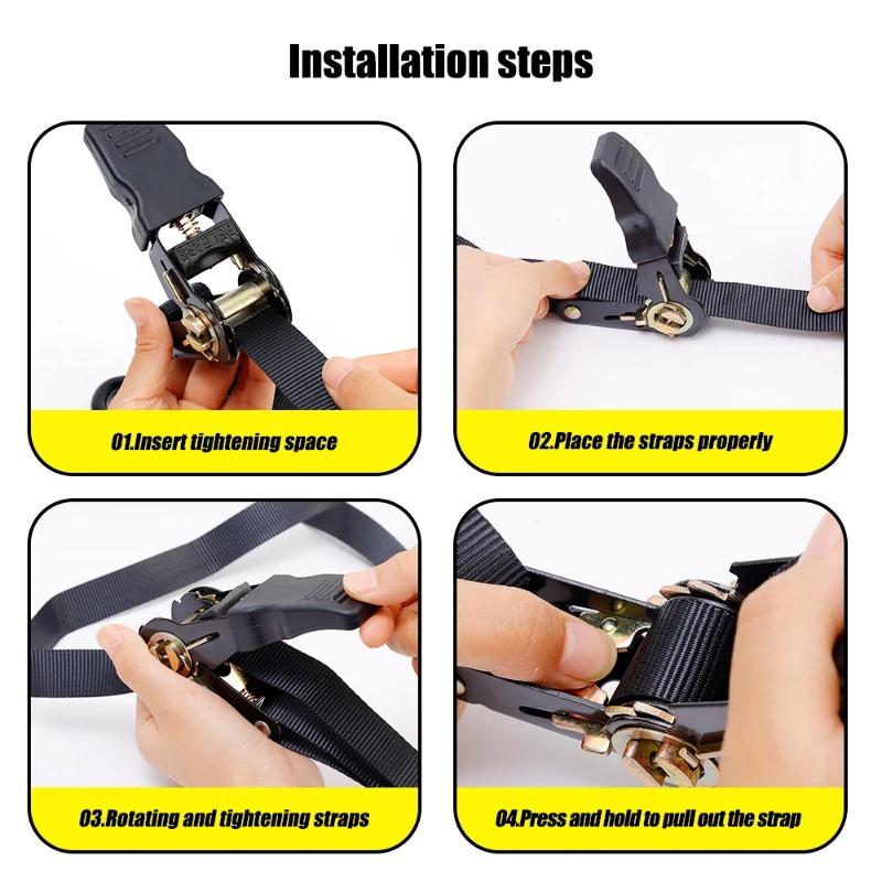 5m Cargo Strap Ratchet Tensioner Lorry Fixed Tightener Portable Car Motorbike Transport Luggage Items Tightening Fixed Straps