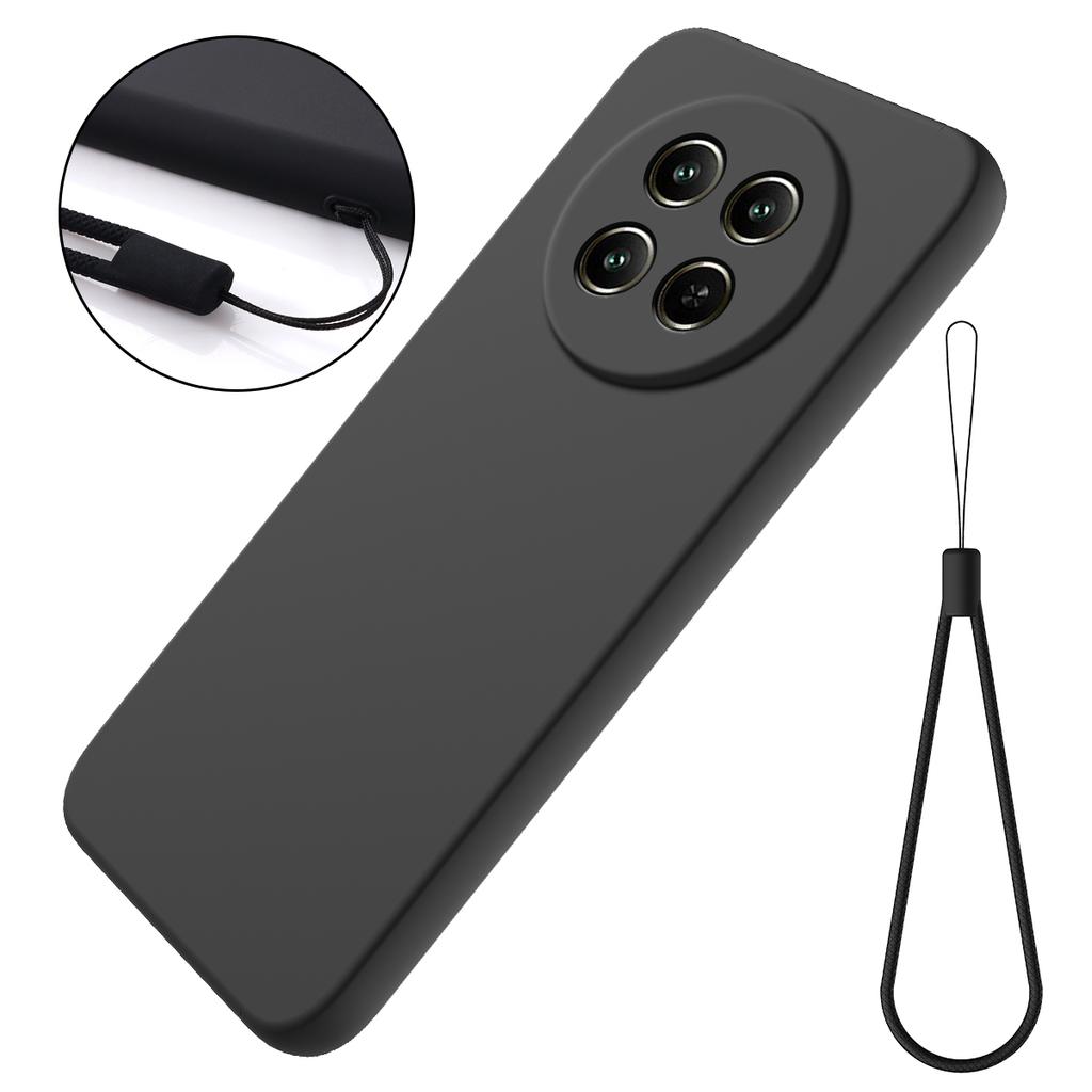 For Realme 12 5G/12x 5G Case Liquid Silicone Drop-Proof Phone Cover with Wrist Strap