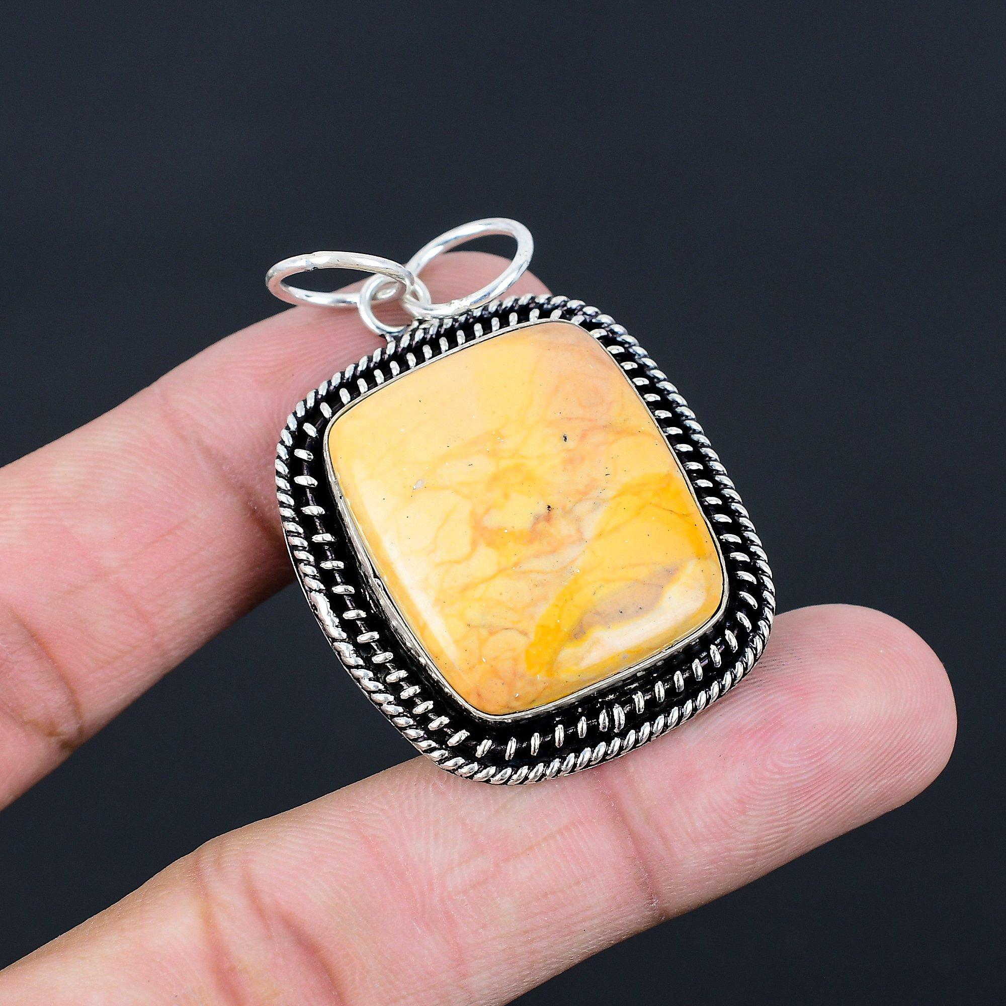 

Daughters Day Deal Radiant Mookaite Gemstone 925 Sterling Silver Elegant Pendant