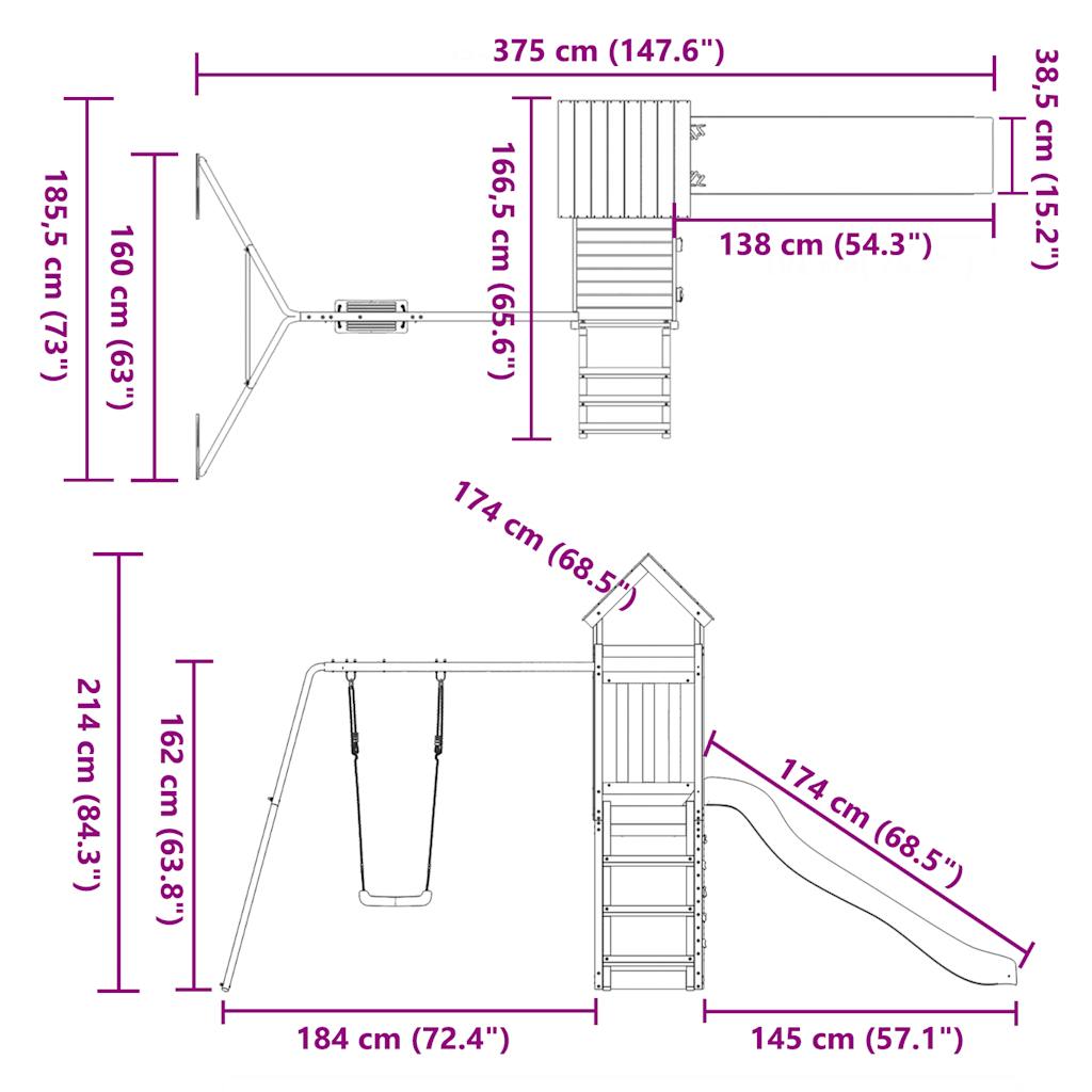 Massivholz Spielturm Douglasie