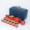 Travel Kung Fu Tea Set Small Set Household Japanese Tea Pot Ceramic Outdoor Tea Cup Festive Gift Engraving