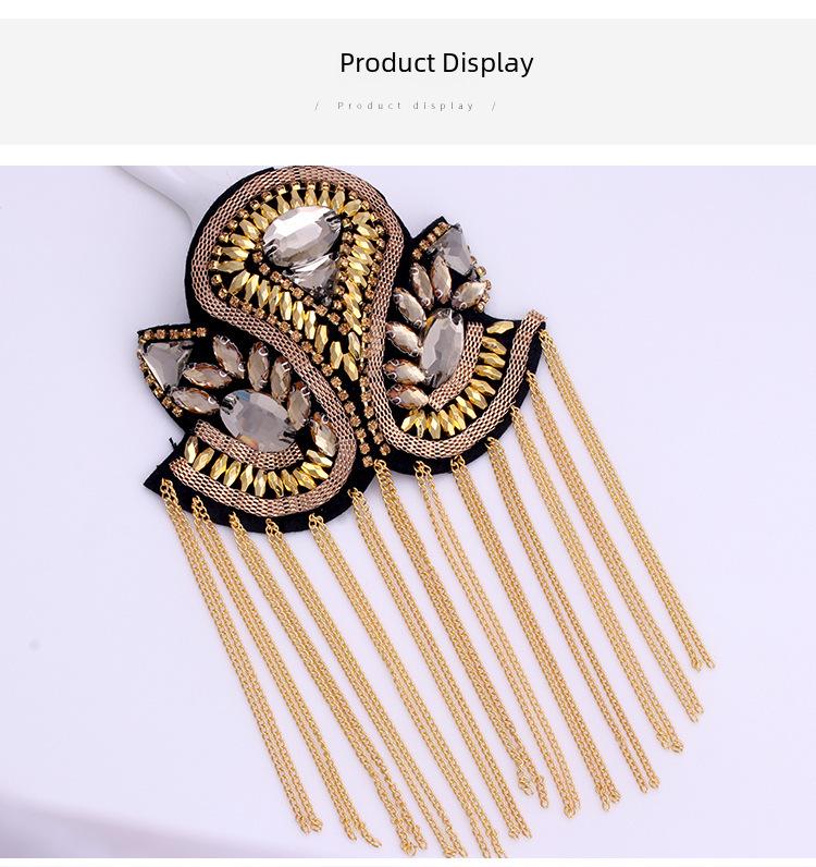 Gold Tassel Metal Shoulder Badge: Retro Punk Armband Jewelry