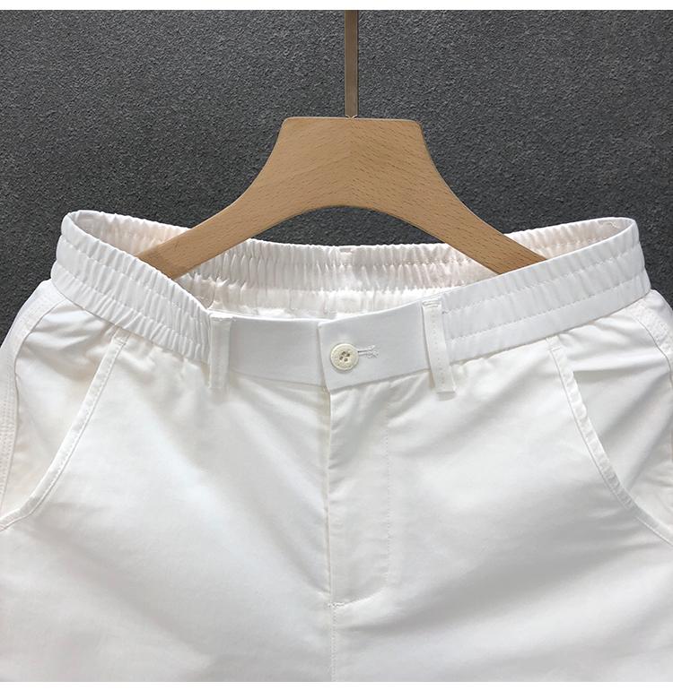 Versatile Men's White Casual Straight Shorts - Summer Trendy Thin Design