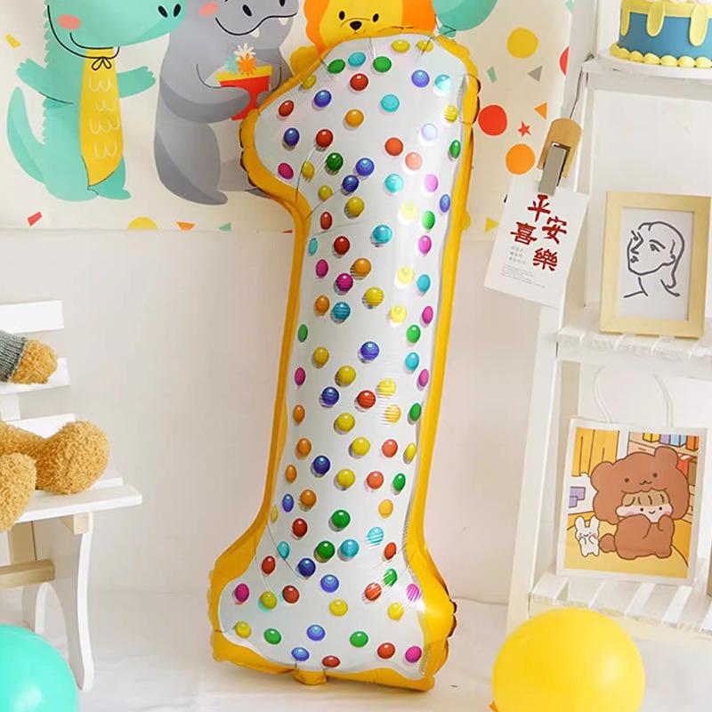 40 Inch Donut Birthday Digital Aluminum Film Balloon Children'S Baby Year Old Arrangement Food Cartoon Dopamine Party