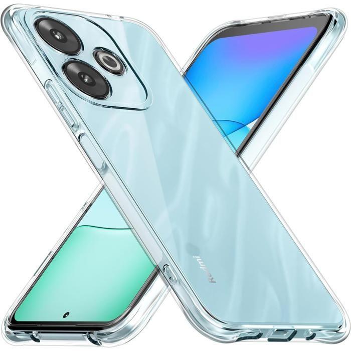 Coque et tour de cou pour Xiaomi REDMI 13 - TPU Souple Transparent Cordon Noir réglable Phonillico®