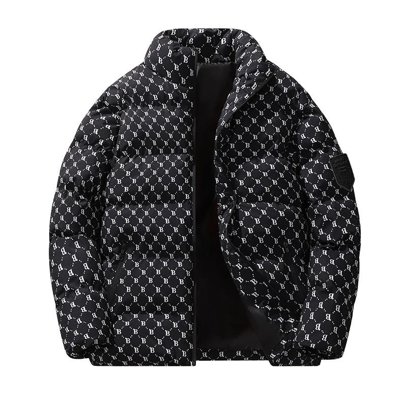 Unisex Thick Winter Cotton Puffer Jacket With Stand Collar Zip Front Casual Streetwear Men Women