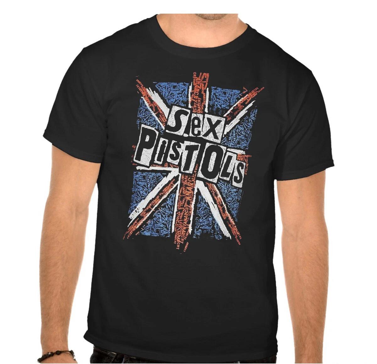 SEX PISTOLS Rock Band Rock Music Legends Black 100% Cotton T-shirt Mens Tees Top -885- S