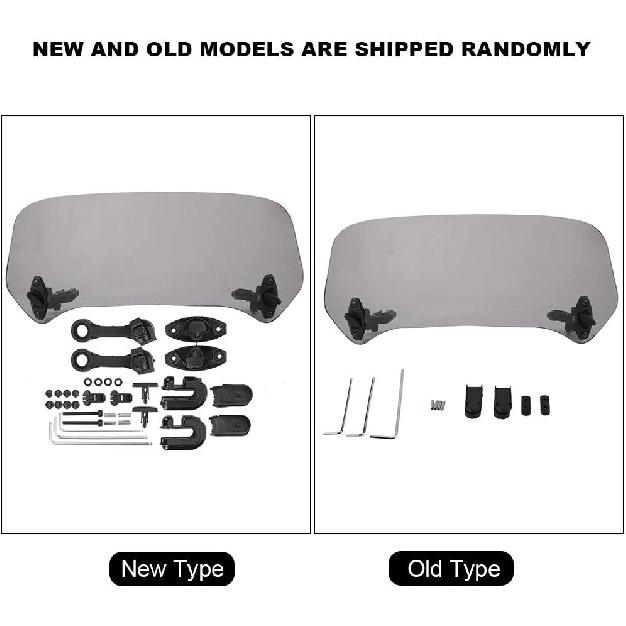 Akozon Deflector,Universal Motorcycle Windscreen Deflector Motorcycle Spoiler Windscreen Air Deflector (Smoked Small)