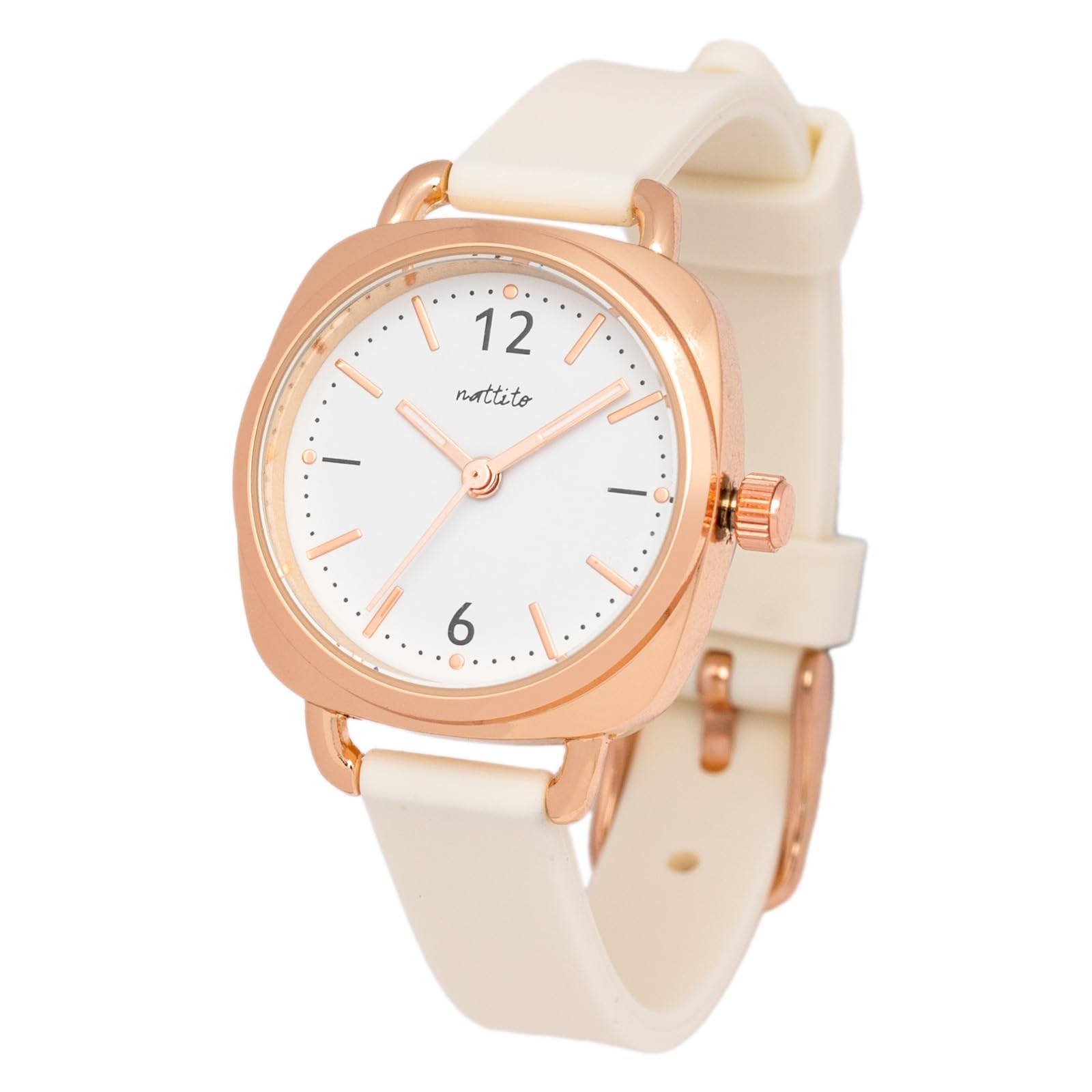 

Полевые аналоговые часы с силиконовым ремешком цвета розового золота и женским ремешком, Sicilin, Белый, MKS2513-1 белый