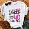 Stylish Pop Queen's Birthday Women's Printed Base Shirt Summer Fashion Top Polyester Fiber Bestseller Trendy Ladies' Outfit