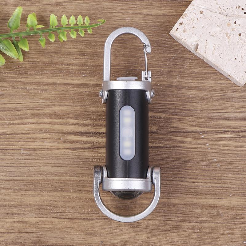 Cob Work Light Type-C Rechargeable Led Flashlight Keychain Hanging Portable Light Keyring Camping Pocket Lamp For Outdoor