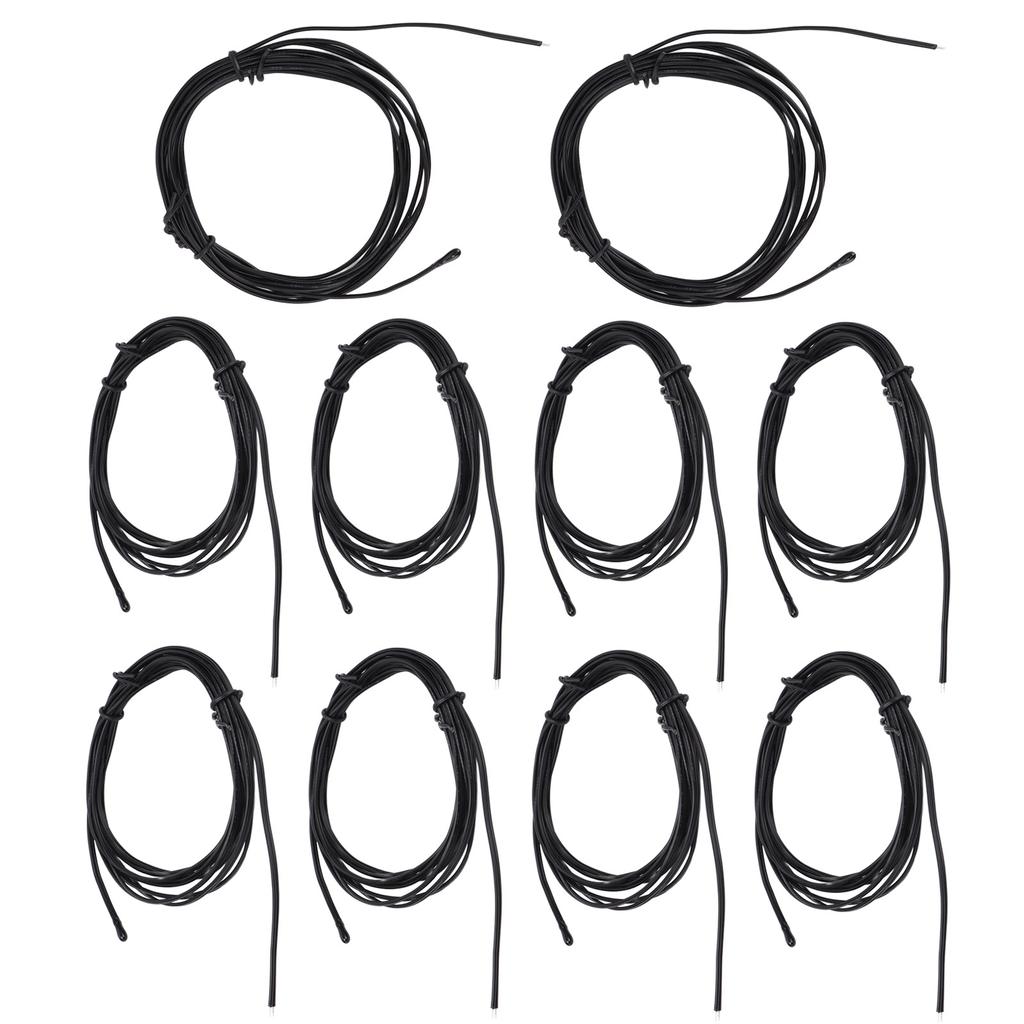 10Pcs NTC Thermistor Temperature Sensor Probe Drop Shaped Tip Epoxy Resin Connector 2meter20K B3950