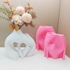 Silicone Vase Molds Flower Bottle Mold Hollow Heart Shape Unique Flowerpot Mold Silicone Texture Suitable for Craft Vase
