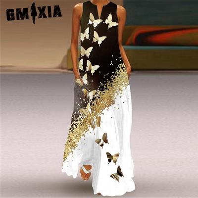 Women's Fashion Summer Spring Sleeveless V-Neck Casual Dresses