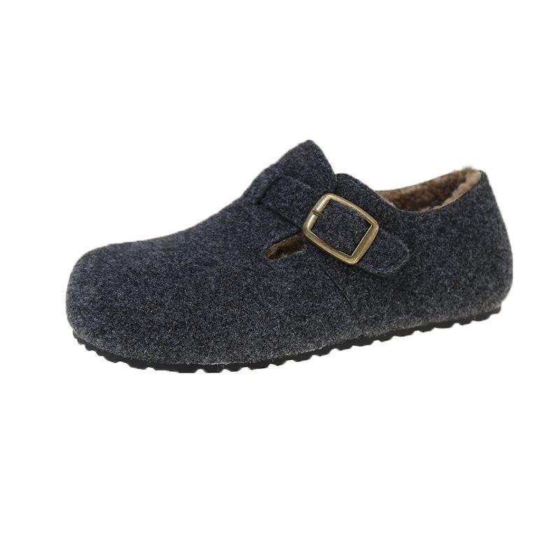 Fleece outer wool shoes women s new casual platform cotton shoes toe slippers autumn and winter fashion and warmth 40 3290₽
