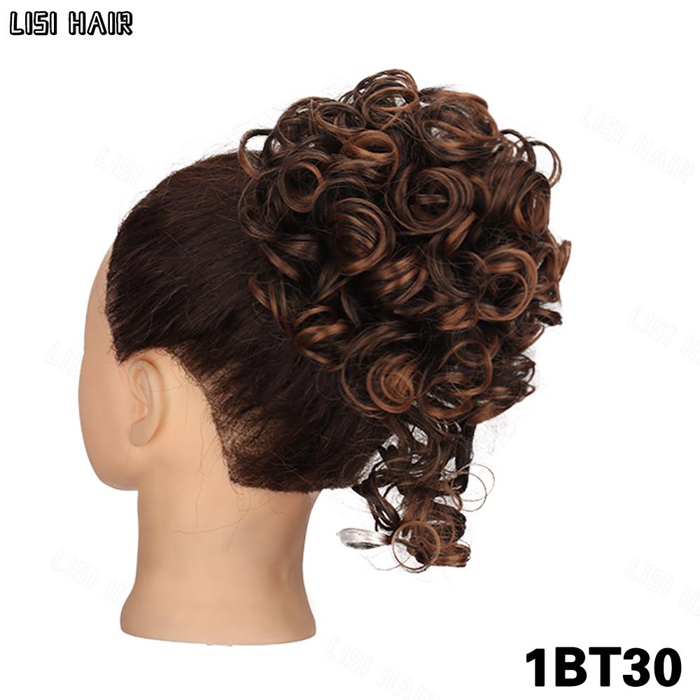 MISS WIG Syntetisk Rotete Knute Kort Krøllete Hestehale Forlengelse Elastisk Snøring Løs Hårknute Hårdeler Forlengelse For Kvinner For Daglig Cosplay-Bruk