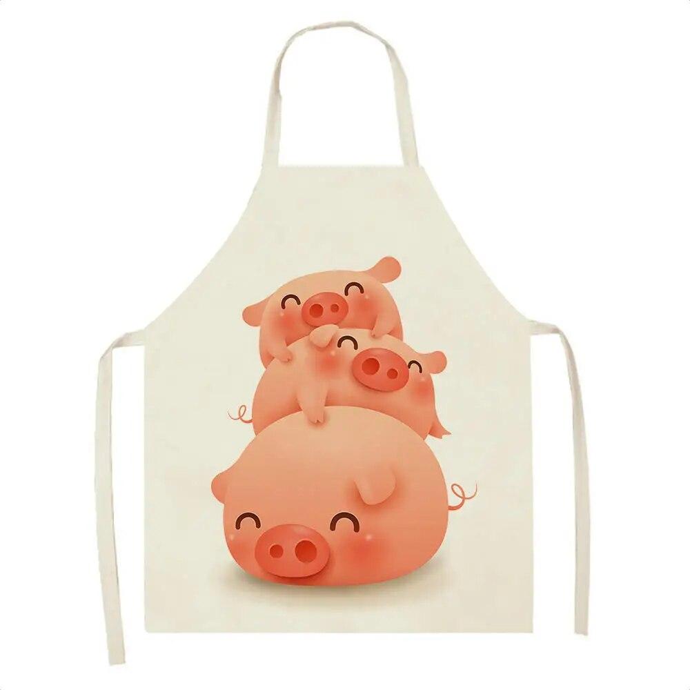 

Фартук с рисунком поросенка, детский обеденный фартук, кухонный фартук для приготовления пищи, аксессуары для уборки дома для мужчин и женщин 47x38cm