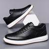 Board shoes men's 2025 new men's fashion casual leather shoes low-top trend cowhide white men's shoes tide