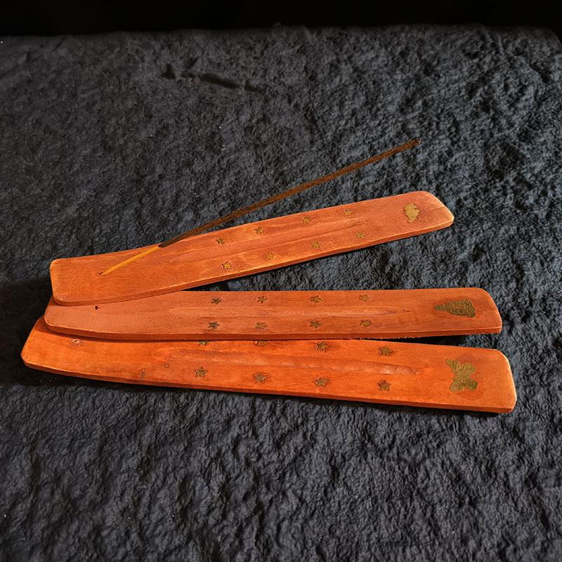 1 Piece Buddha Solid Wooden Incense Sticks Holder Handmade Sandalwood Fragrance Incense Burners Inlay Copper Elephant Censer