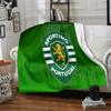 Sporting Portugal Crest Flannel Blanket, Soft Polyester, Modern Design, All-Season for Camping, Travel, Gifts for holidays or birthdays