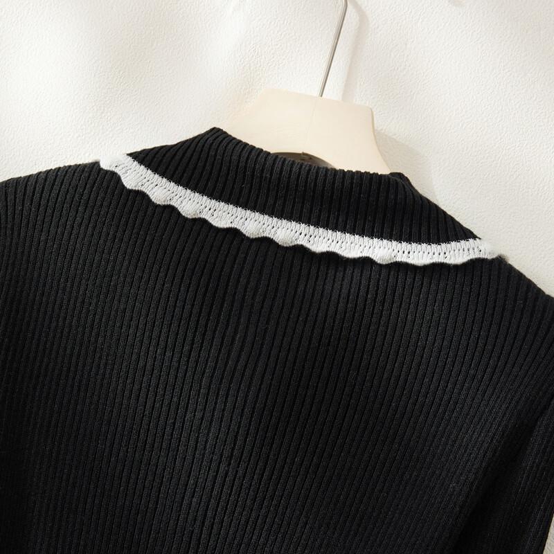 Elegant Silk Blend Contrast Lace Zipper Knitted Cardigan