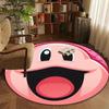 Cartoon Lächeln Gesicht Runder Teppich Flanell Lustiges Verspieltes Design Wohnzimmer Schlafzimmer Fußmatte Heimdekoration Kinderzimmer Teppich