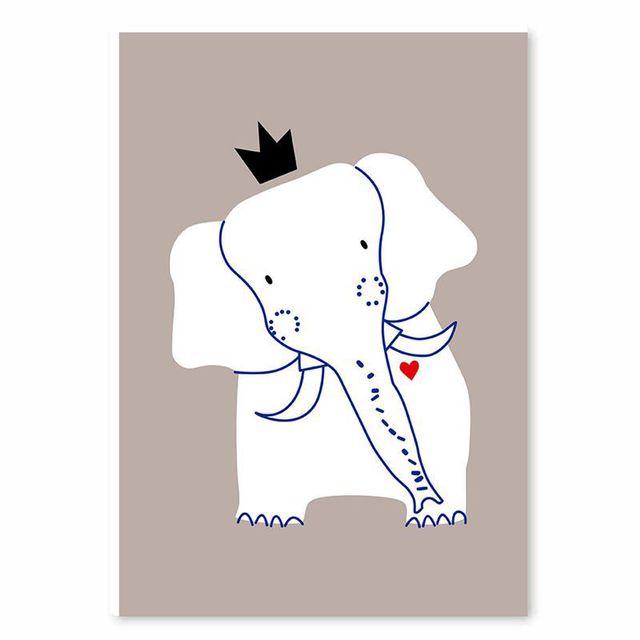 Nordic Style Animal Giraffe Lion Koala Decorative Canvas Painting Children's Room Living Room Fresco Wall Pictures Animal Print