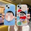 iPhone 16 Crayon Shin-chan Rotatable Ah Dai Snot Airbag Soft Case with Photo Frame for Apple 12