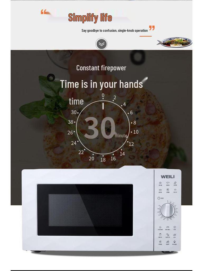 25L European Standard Multi-Function Turntable Microwave Oven