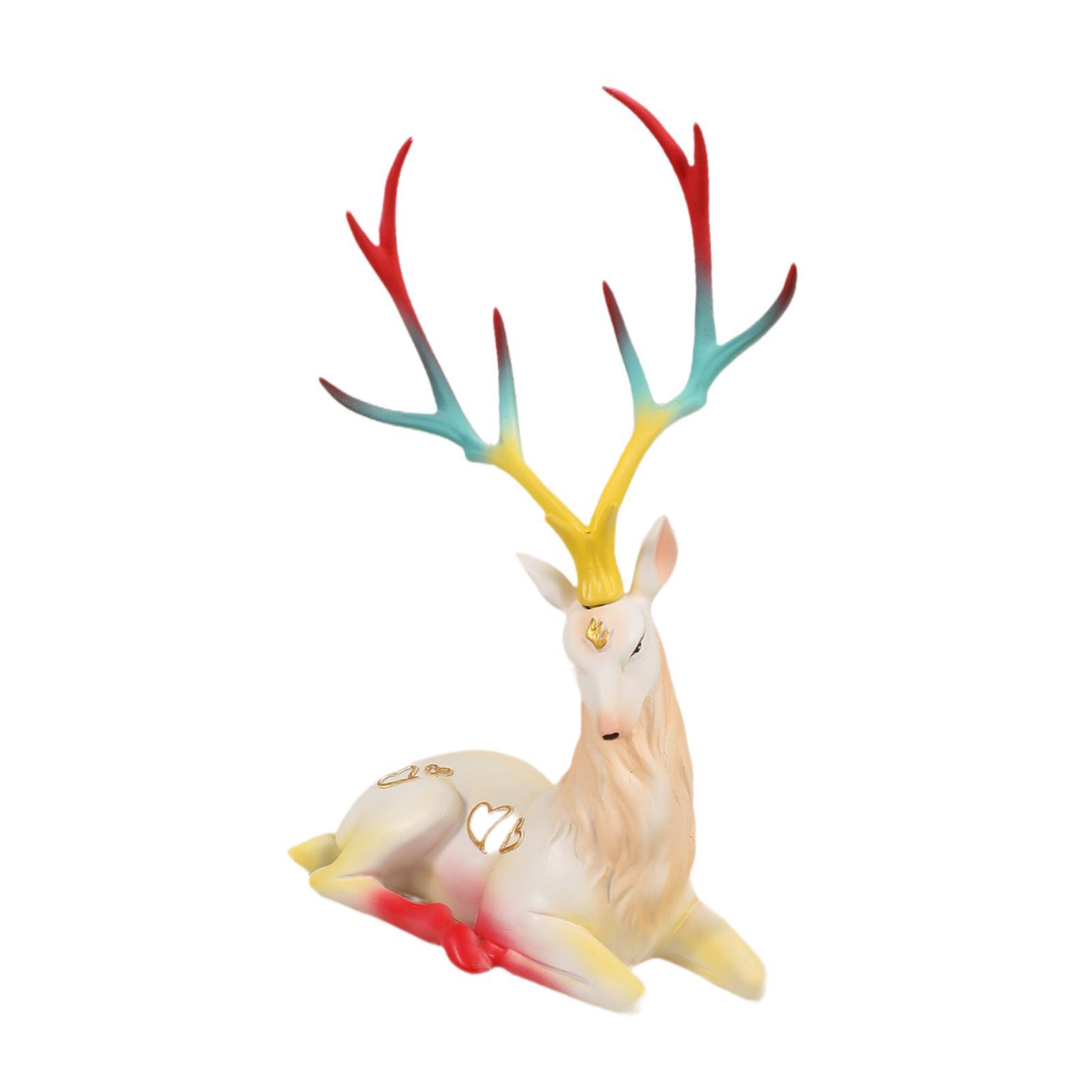 

Reindeer Figurine Ornaments Deer Statue for Bedroom Bookshelf Living Room