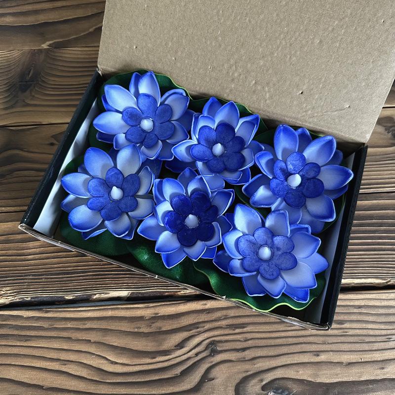 6PCS LED Lotus Night Lamp Floating Water Sensor Flower Lamp Garden Fish Tank Decor Festive Party Accessories Wishing Lotus Light