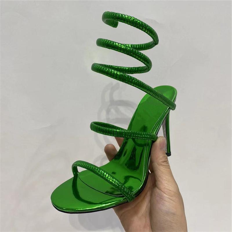 Snake Strap High Heel Sandals Women Summer  Ankle Strap Banquet Party Shoes Narrow Band High Heels Ladies Gladiator Sandals