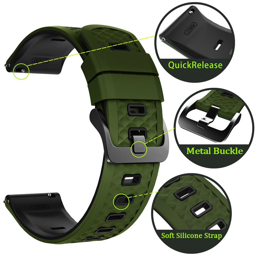 22mm Smartwatch Armband für COROS APEX 4 42mm 2 Pro 46mm/PACE Pro 3 Weiches Silikon Uhrenarmband für COROS PACE 4 Sport Armbänder