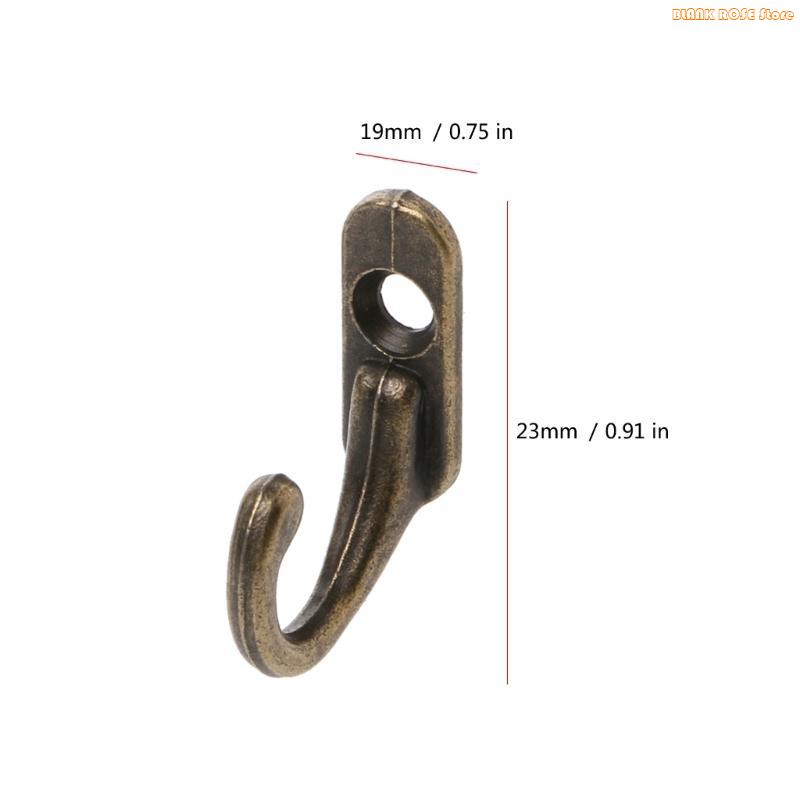 K1AE 10x Zinc Alloy Coat Hooks Vintage Bronze Hangers Wall Hooks Small Entryway Hooks