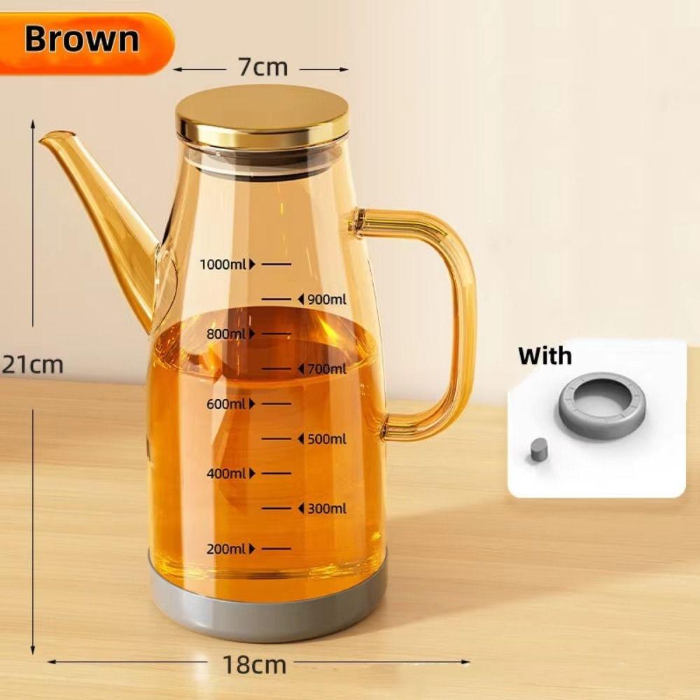 Rubber Base Cooking Oil Bottle Leakproof Soy Sauce Pot Glass Oil Cruet Container  Kitchen