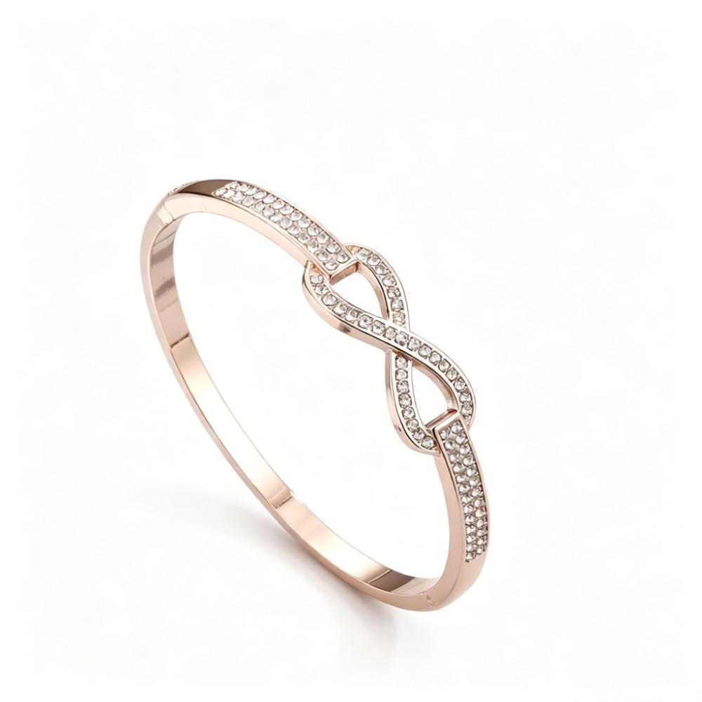 Alloy Bracelets Woman Bangle Zircon for Woman Golden Love Crystal Wedding Feminina Luxury Jewellery Gifts