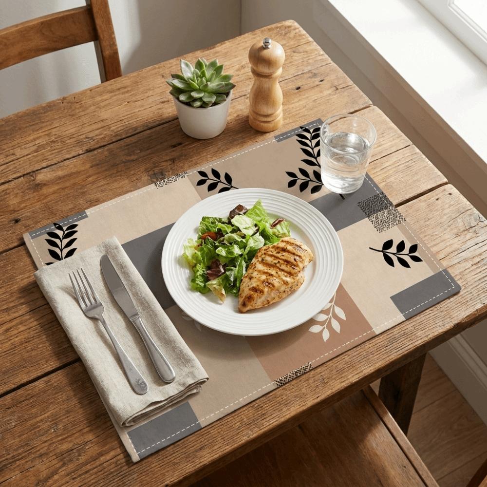2 Stück Ethnisch Stil Hitzebeständige Matte Ölbeständig Rutschfeste Matte Praktische Platzmatte Tischdekoration