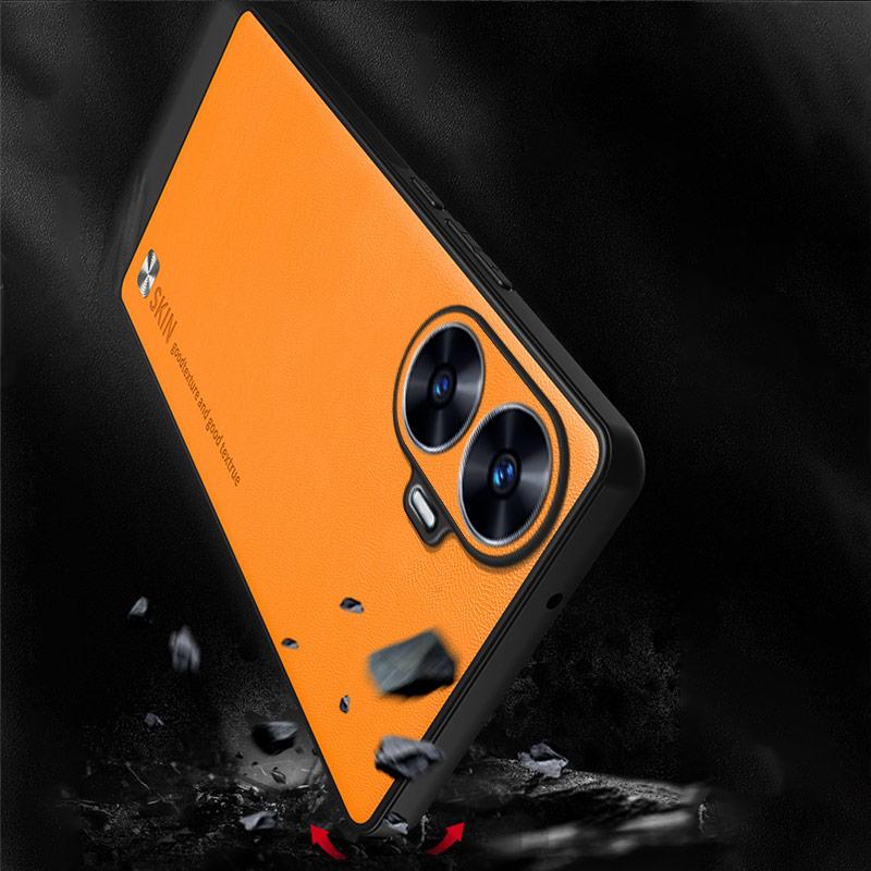 For Realme C53 C55 C61 C63 Luxury PU Leather Case For Realme C63 Soft Bumper Cover Matte Silicone Phone Case For Realme C55 Case