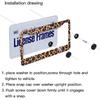 Leopard Print License Plate Frames Cheetah Print Car Accessories Leopard License Plate Covers Cheetah License Plate Holders Tag Frame For Women 12.3
