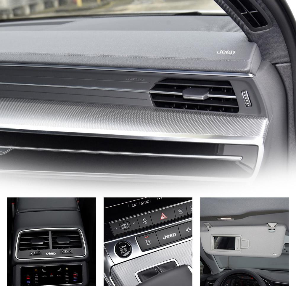 3D Metal Car Interior Decal for Jeep Wrangler WK Gladiator Pickup Cherokee Jk Renegade Rubicon Compass AKR1