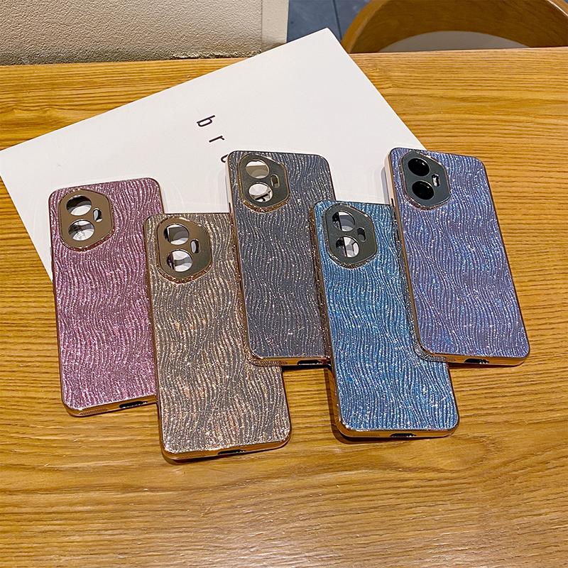 For Honor 300 Luxury Gradient Glitter Plating Case For Honor 100 Pro 200 300 Ultra Rhinestones Soft Bumper PC Hard Back Cover
