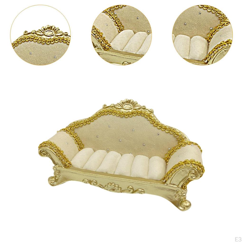 Couch Jewelry Display Stand Earring Stud Home Decoration Dollhouse Ring Bearer Box Rings